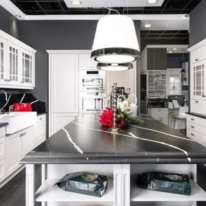 black and white marble kitchen countertops