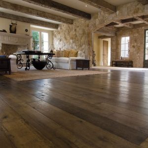 hardwood floors in the living area